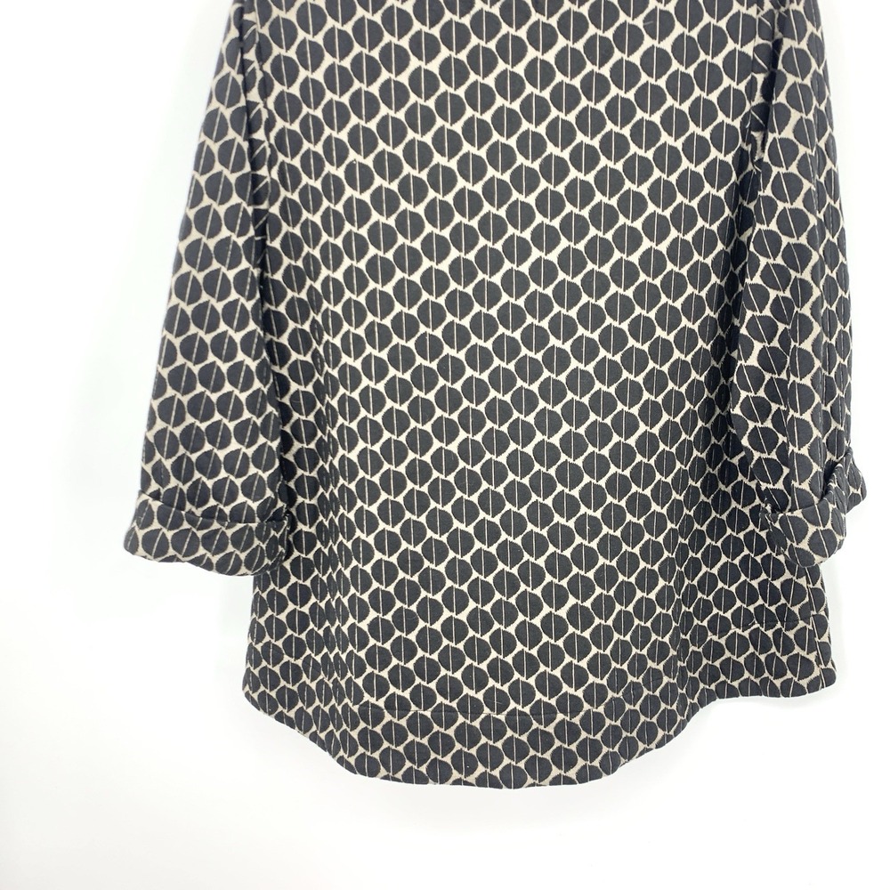 COMFY USA Women Size Medium Jacket‎ 1 Button Top Black Brown Print 3/4 Sleeve - Picture 4 of 7